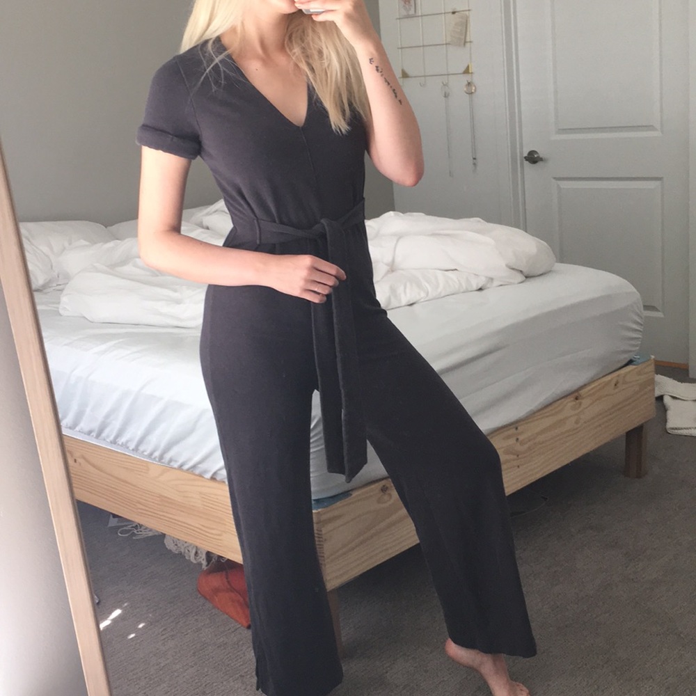 FREE PEOPLE wide leg jumpsuit : dark grey